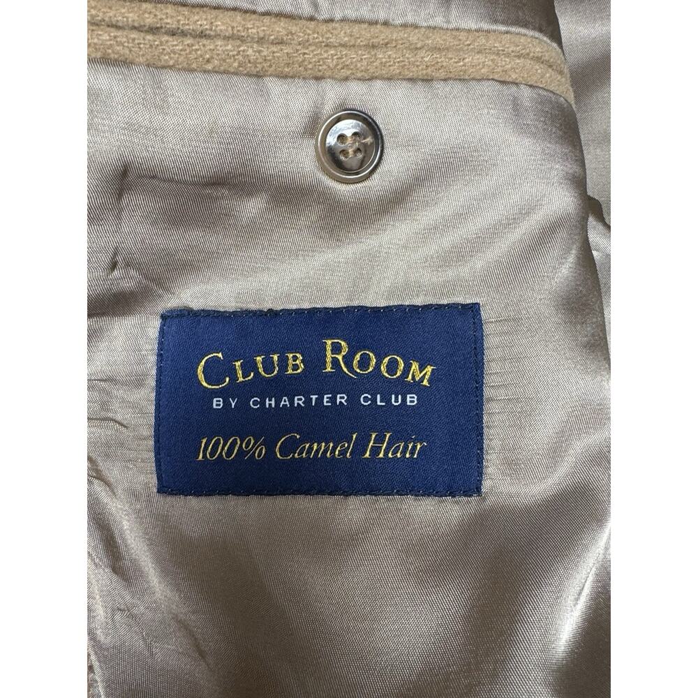 Camel‎ Hair Sport Coat Blazer Men’s 44R Tan Club Room Charter Club - Picture 9 of 12